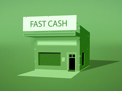 Fast Cash building cartoon cash fast fast cash flat flat design green simple