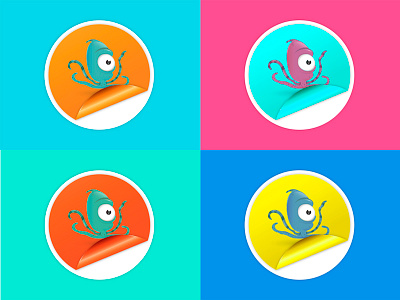 Octopus Sticker character color illustration inspiration octopus pop art stickers