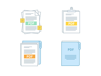 PPPDF archive files folder icons messy ordered papers pdf pixel perfect post it