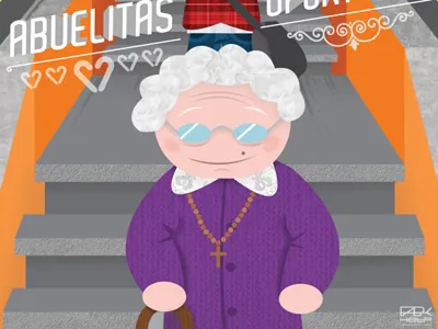 Inconvenient grannies - Part II funny grandma grannies hilarious hurry illustration inconvenient troubled uncomfortable