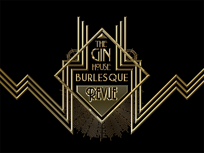 Gin House Burlesque 1920s branding burlesque deco design gold