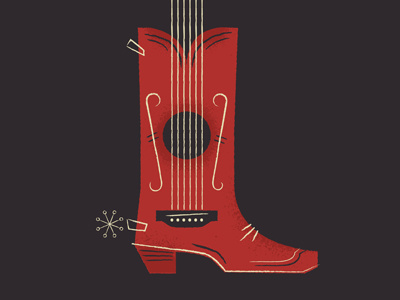 Boot-tar boot country cowboy guitar illustration simple texture western