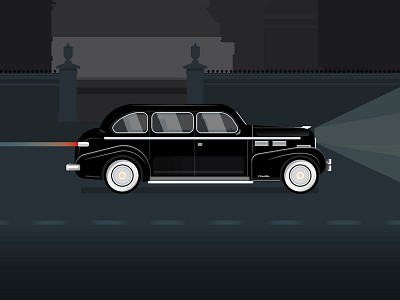 Godfather cadillac car flat godfather movie retro vehicle