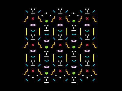 Pattern-making black face illustration ish neon pattern vector