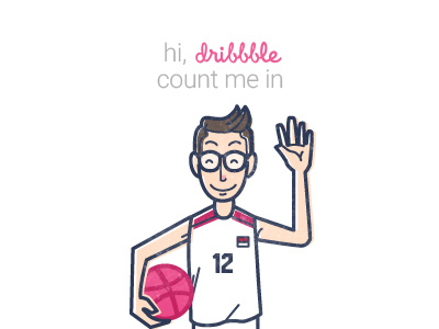 Count me in basketball debut glasses hello illustration indonesia jersey stroke