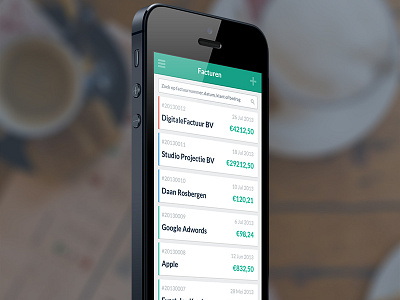 DigitaleFactuur iPhone app android app flat invoice iphone ui