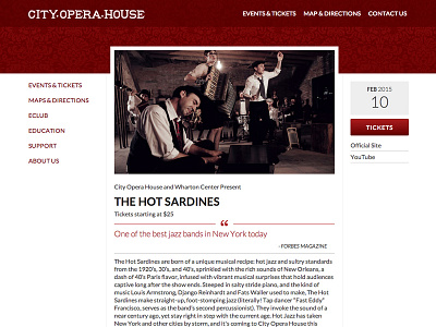 COH Event drupal events performing arts site web