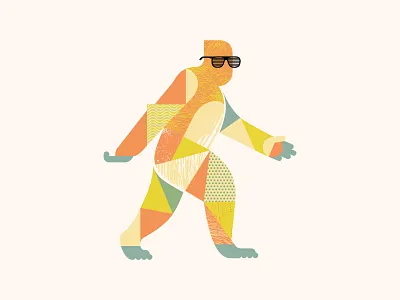 Sure-footed WIP bigfoot geometric illustration radical texture threadless