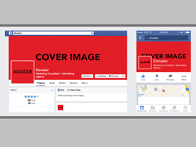 Mobile and Web Facebook Template avatar branding cover image download elevator facebook mobile mockup smart object template web