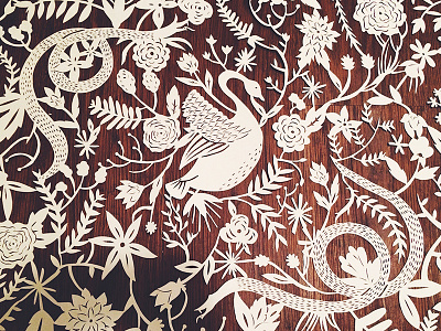 xxactoo flowers hand cut paper paper cutting papercut snake swan xacto