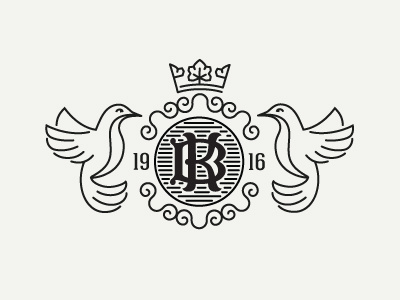KB bird emblem heraldic heraldry monogramm wine