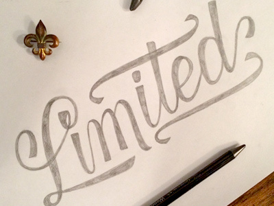 Limited brand branding hand lettering lettering ligature logo sketch swash type typography vintage wip