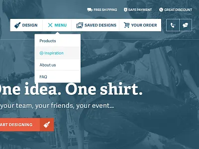 Teamshirts - Navigation Module for Desktop ecommerce flat grid shop spreadshirt store ui webdesign