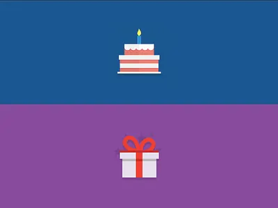 Illustrations birthday box cake flat giftbox icons illustration present