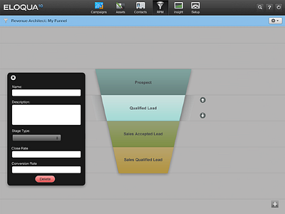 Eloqua Interface Design clean funnel interface layout simple ui uiux ux