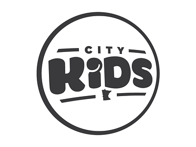 City Kids Logo B&W brand branding church circle icon identity illustration kid logo minneapolis minnesota mn