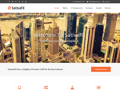 SativaFX - Creative Joomla Template blog business corporate creative forum gantry gantry framework k2 kunena portfolio projects showcase