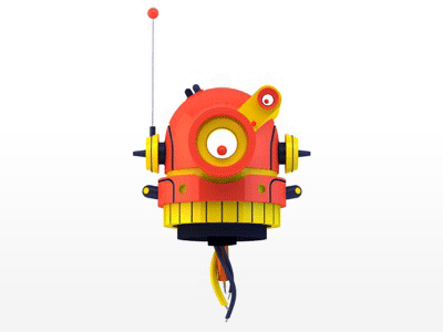 Carnabot Head 3d animaiton c4d cable carnation cinema4d cyclops gif head robot rotation sekond