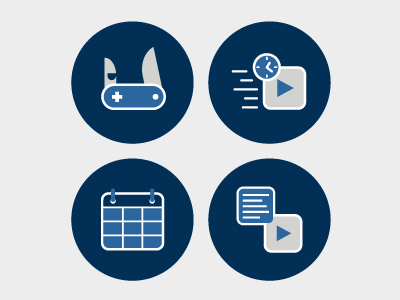 Veset calendar functionality icons playout swiss knife veset.tv
