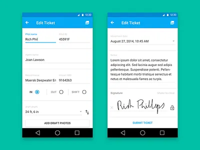 Material Design Form android android l form material design ticket