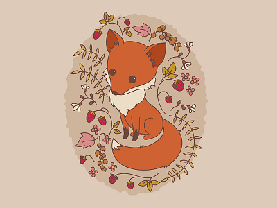 Fox Illustration animal creature drawing flat hand drawn how to illustration illustrator outline tutorial vector woodland