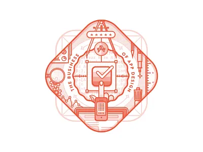 Business Of App Design Badge app badge blog device icon illustration logo web design