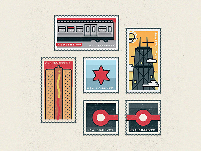 Forever Stamp Series - Chicago chicago envelope erik wagner forever stamp letter letter society mail postage project 15 series snail mail stamp