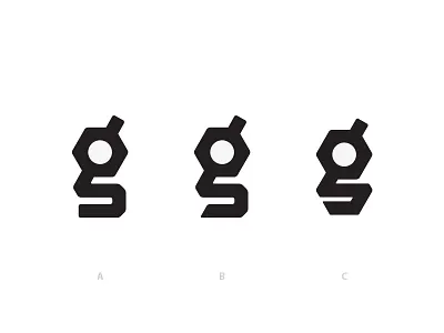 Industrial Double Story G custom double g industrial letter logo lowercase story typography