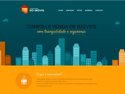 Buildings in the web blue building city house ilustration orange typography webdesign