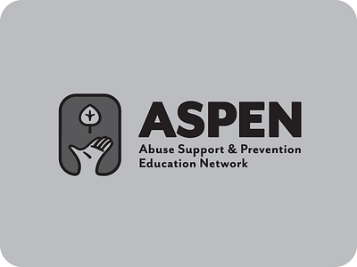 Aspen aspen grey hand leaf logo support