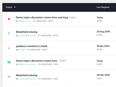 Forum listing (WIP) forum icon list listing ui web web ui