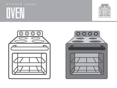 Vector Oven icon illustrator kitchen oven