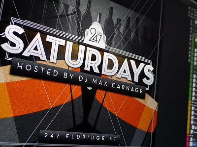 Saturdays at 247 art bar black deco lines liquor lounge saturday screenshot whiskey