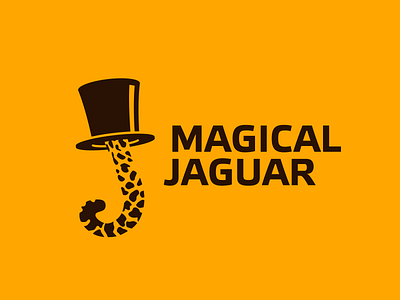 Magical Jaguar animal hat jaguar logo magic mark negative space tail