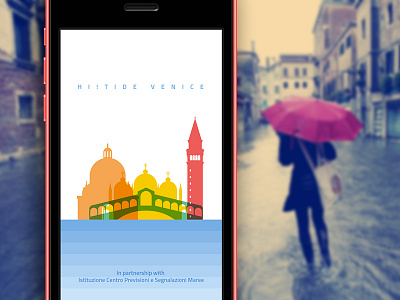 hi!tide Venice Redesign - Launchscreen acquaalta app forecast high tide illustration iphone italy skyline tide venice water weather