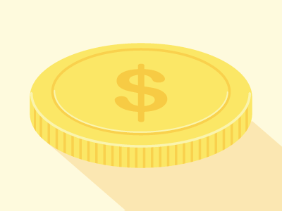 One coin coin gold golden illustrator