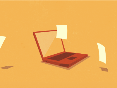 Laptop 2d animation explainer laptop motion pc technology