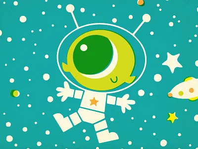 Space Pattern alien martian pattern retro science space vintage