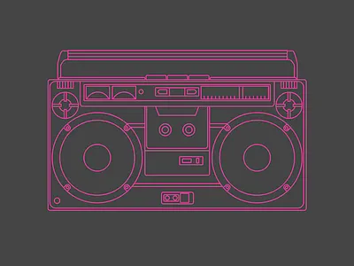 Ghetto Illustration 80s ghetto blaster illustration radio
