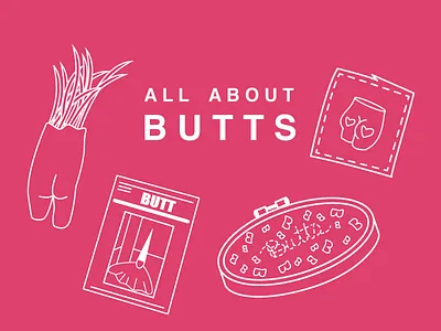 All about Butts butt butts editorial illustration illustration lines outlines pink product illustration products wanelo
