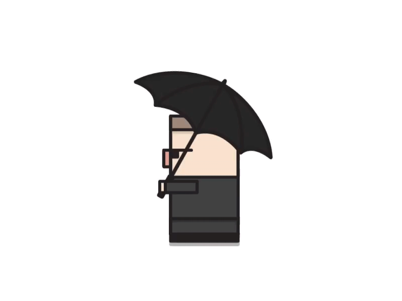 Umbrella Man after animation character cycle effects gif hopping man umbrella walking