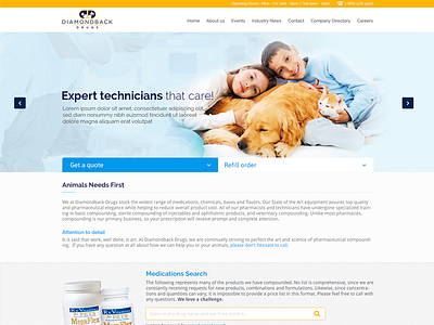 Diamondback Drugs design drugs landing landing page medication pets pharmaceutical web website