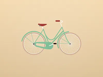 retro bike bicycle bike flat green retro sketch vintage