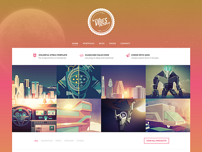 Vibes gradient html portfolio space template