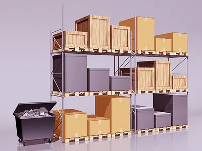 Warehouse With Dumpster 3d c4d cinema 4d dumpster rendering warehouse