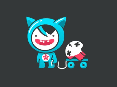 Toys boy character fun kawai skull smile toy vector