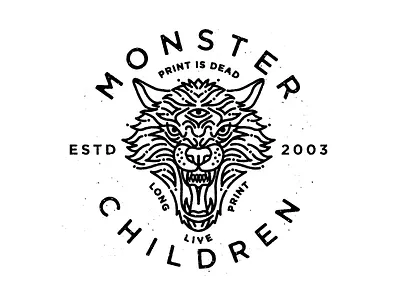 Monster Children Dire Wolf illustration monoline monster wolf