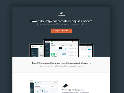 Powerfully Simple Videoconferencing-as-a-Service branding cta dashboard landing page relayrobin telecom video video conferencing