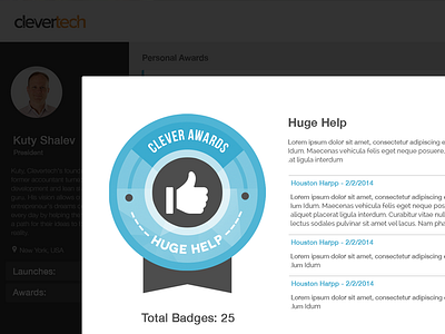 Clever Awards - Testimonials overlay badge
