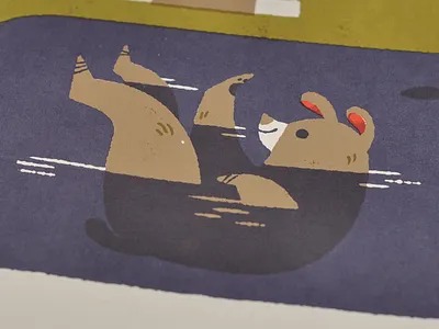 Lydia's Bear bear lydia nichols overprint poster screen print